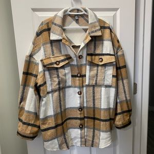 Oversized Flannel SHEIN Jacket